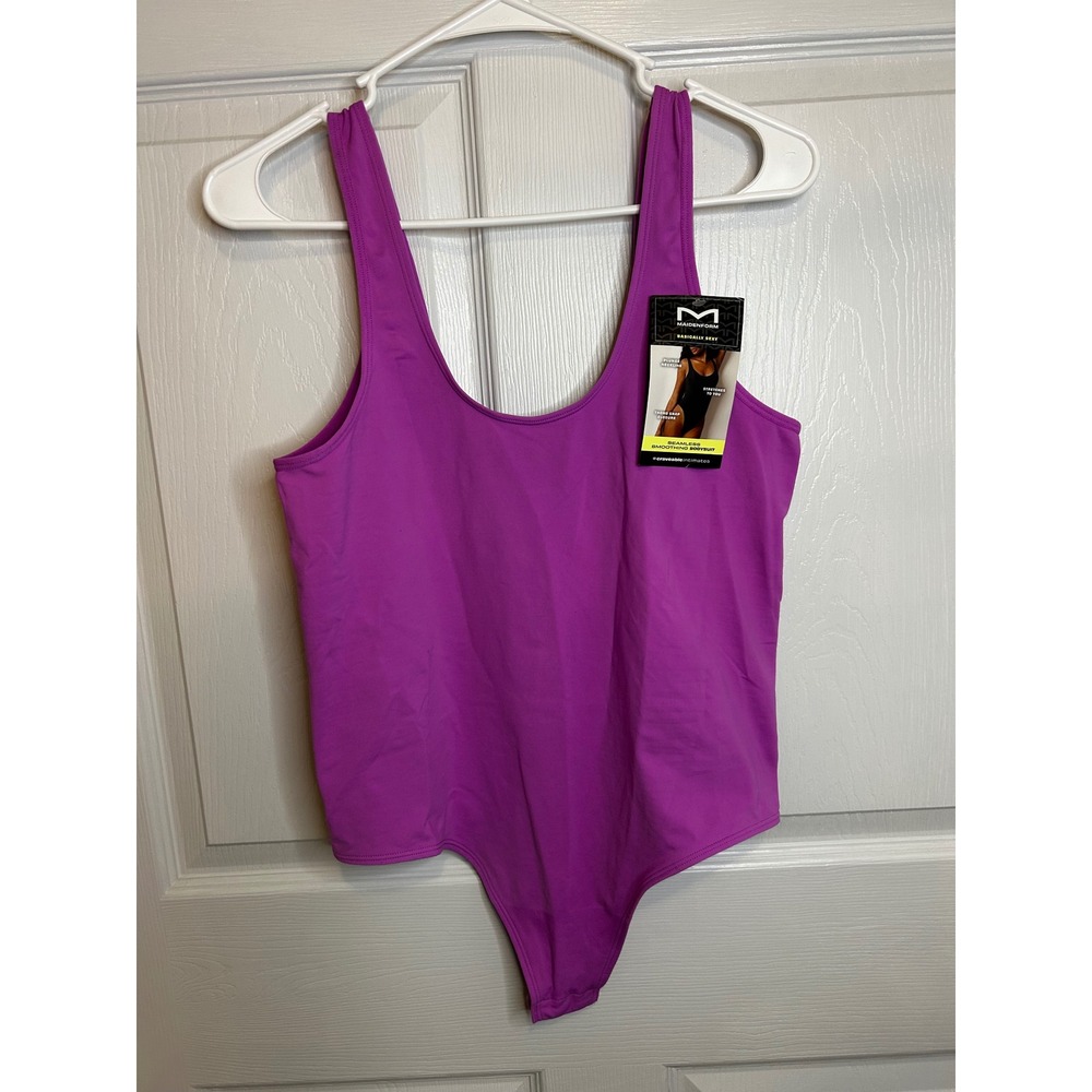 Maidenform Basically Sexy Seamless Smoothing Bodysuit Purple 2XL  NWT